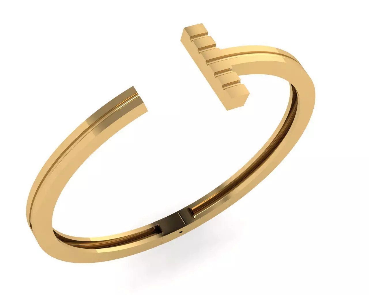 bracelets gold plated cuff ring 3D print model_0