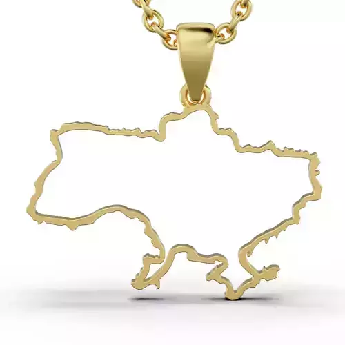 Pendant Ukraine 3D print model