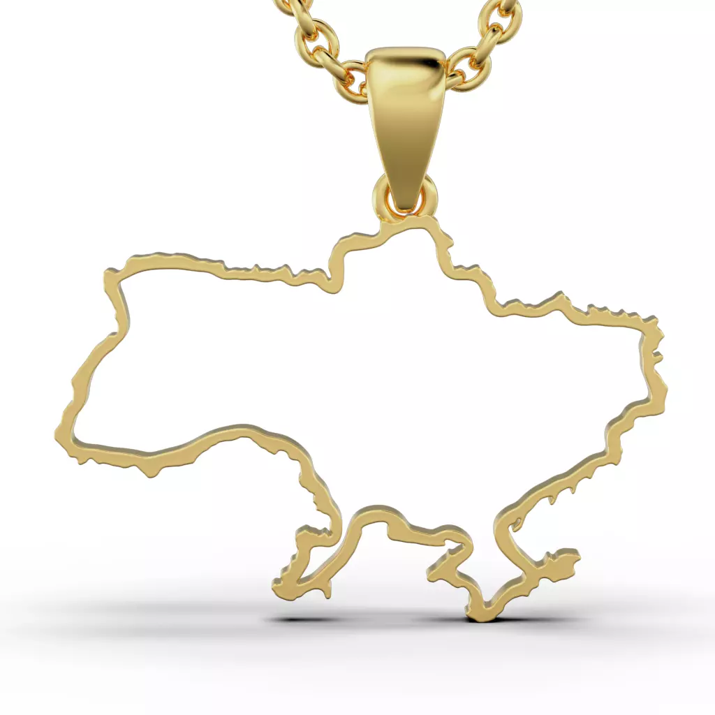 Pendant Ukraine 3D print model_0
