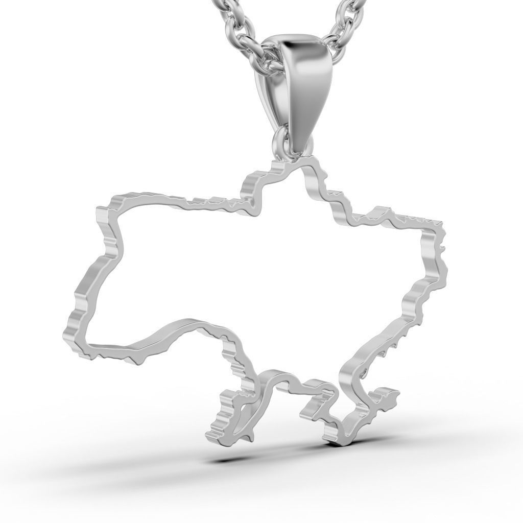 Pendant Ukraine 3D print model_2