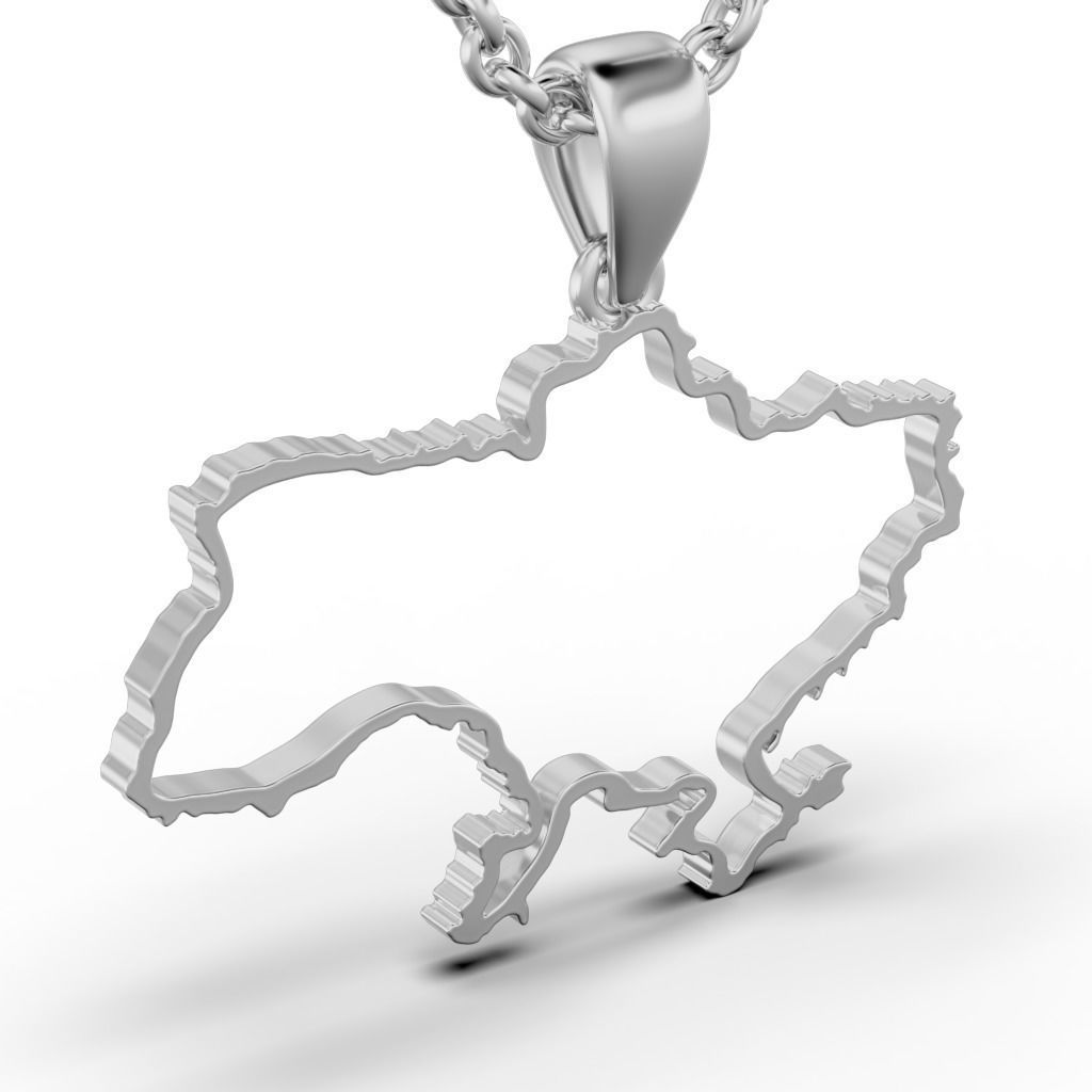 Pendant Ukraine 3D print model_5