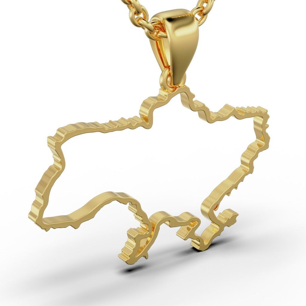Pendant Ukraine 3D print model_4
