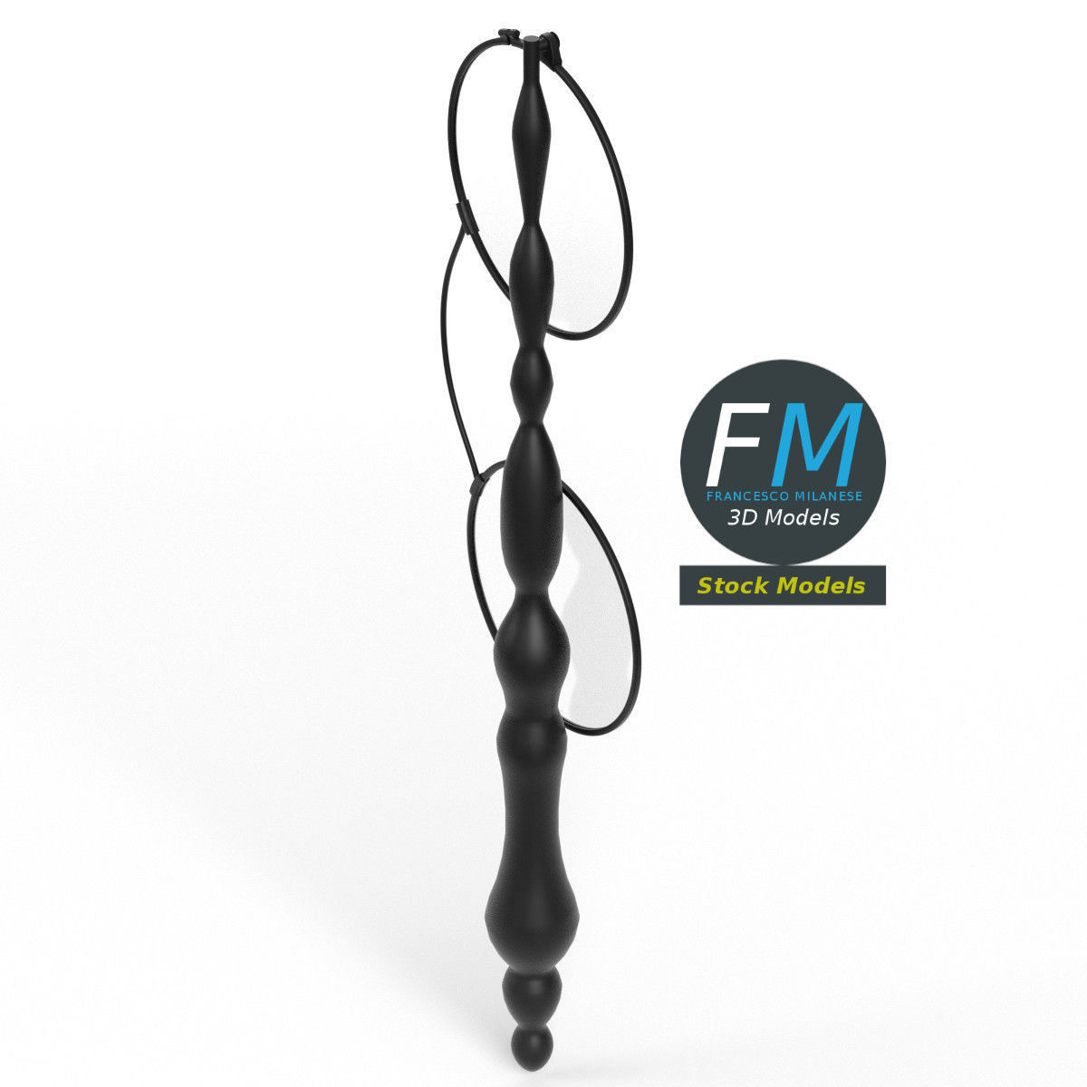 Foldable lorgnette eyeglasses 3D model_2