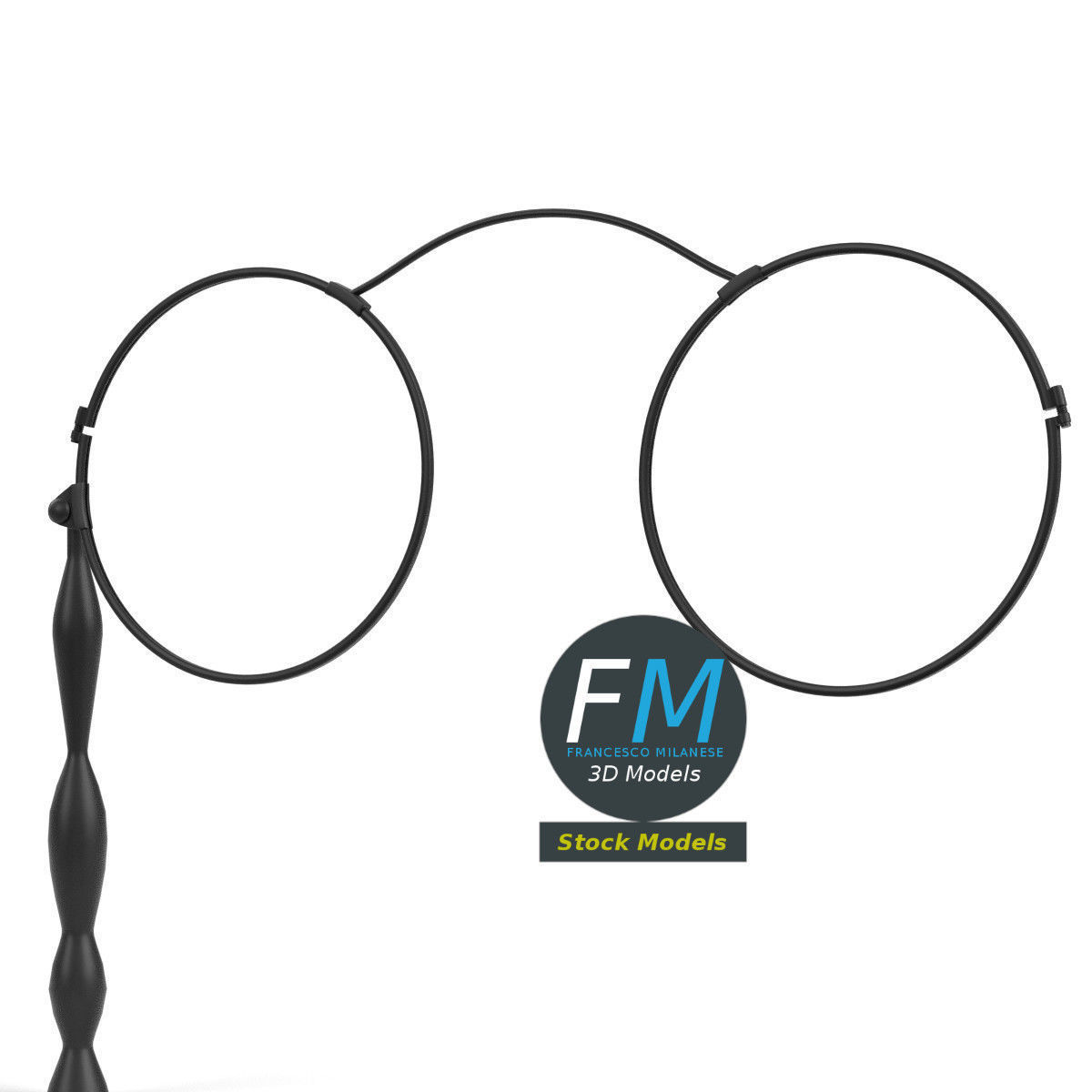Foldable lorgnette eyeglasses 3D model_3