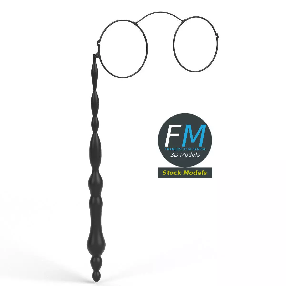 Foldable lorgnette eyeglasses 3D model_0