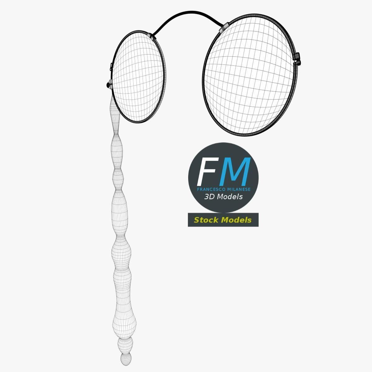 Foldable lorgnette eyeglasses 3D model_7