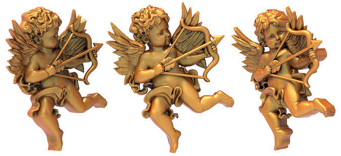 3D model Angel cupid with bow and arrow 3D model