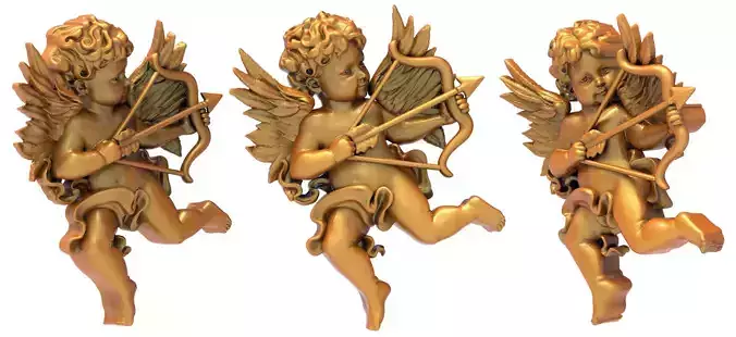 3D model Angel cupid with bow and arrow