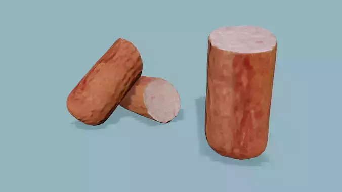3D Scan Smoked Sausage 03