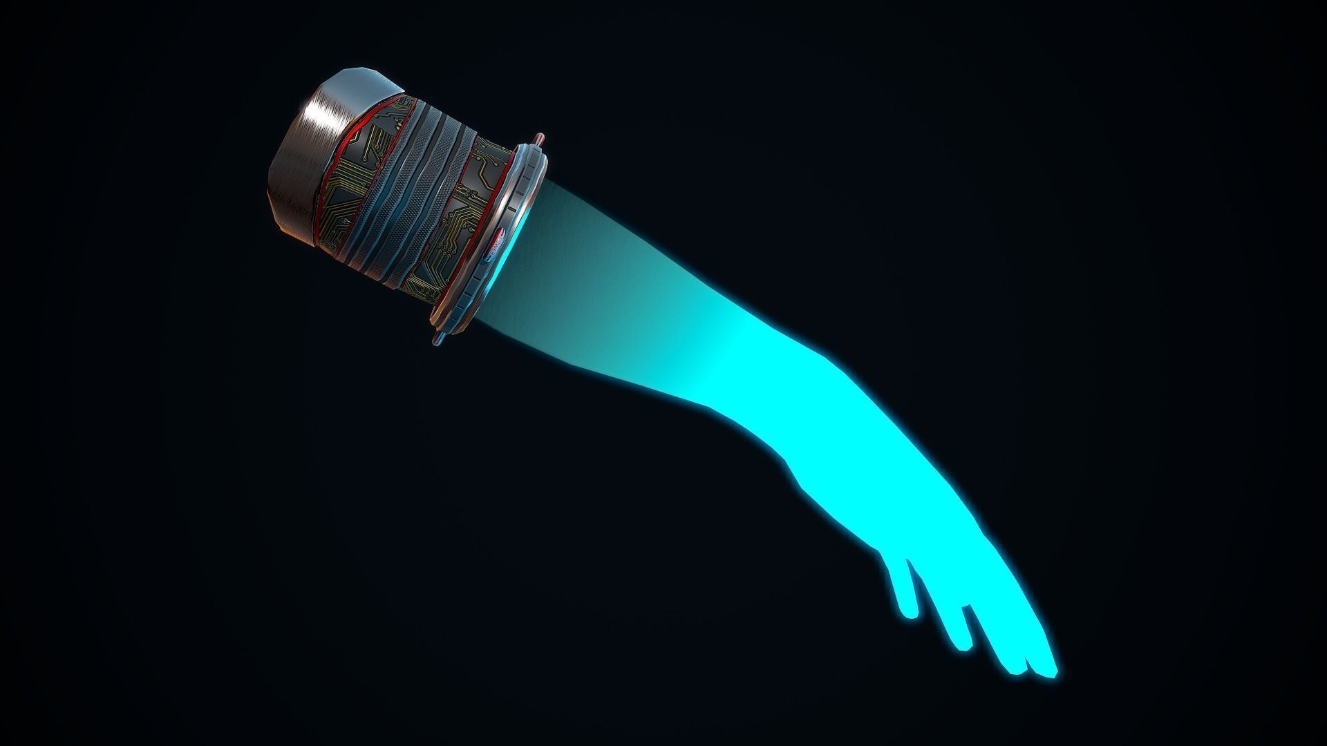 Energy arm prosthesis Low-poly 3D model_9