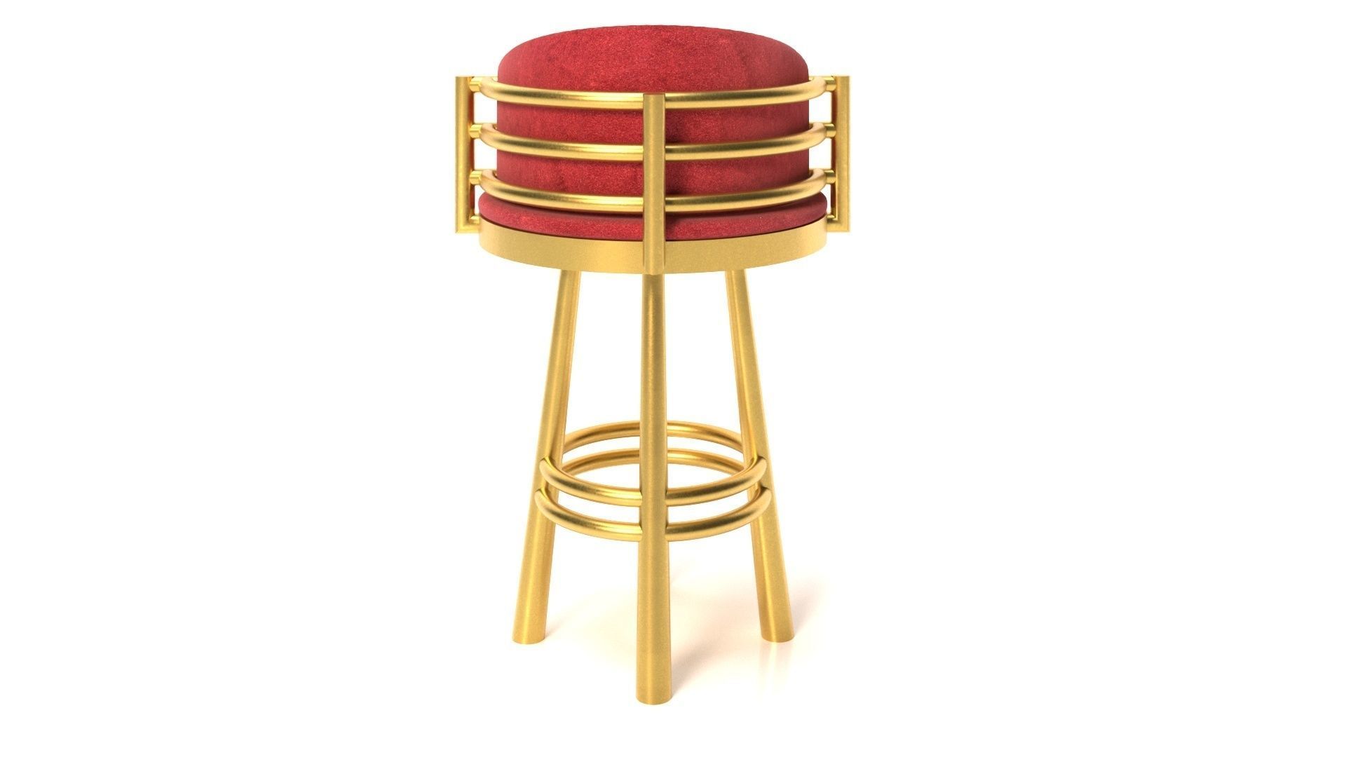 Armchair gold bar stool 3D model_2