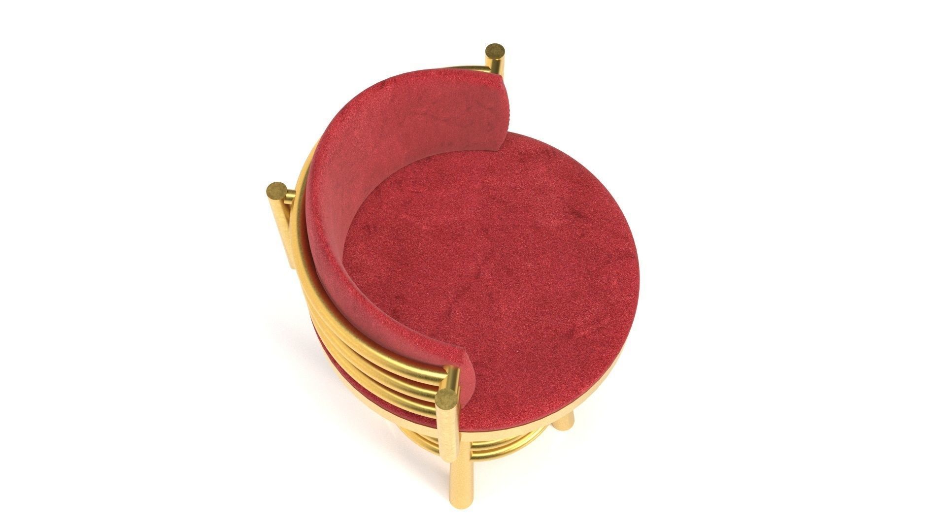 Armchair gold bar stool 3D model_3