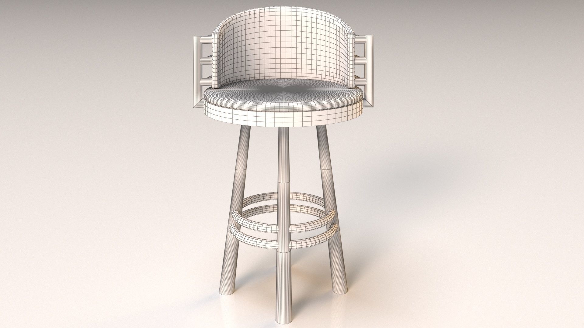 Armchair gold bar stool 3D model_5