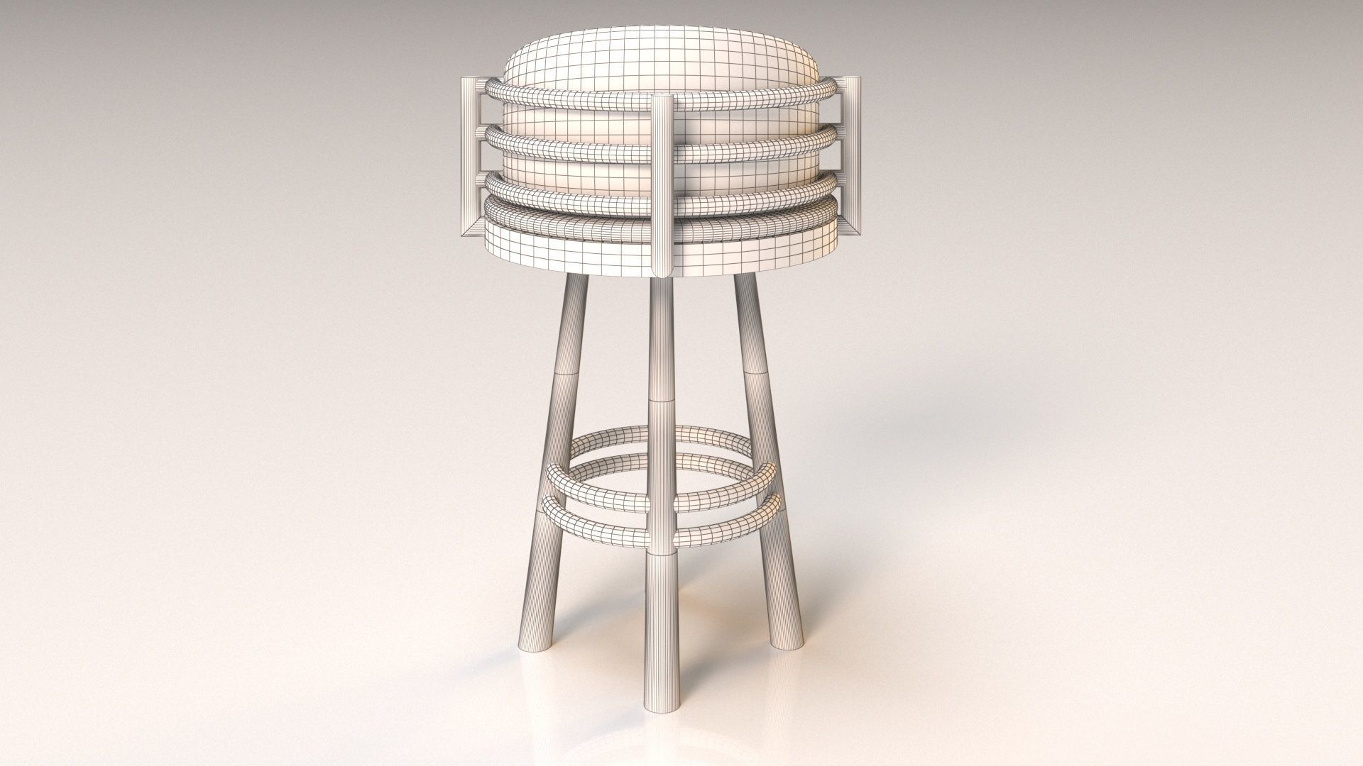 Armchair gold bar stool 3D model_6