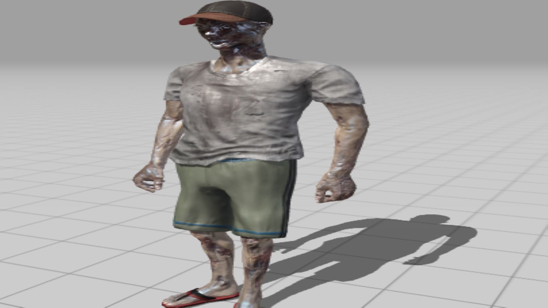 Zombi zombie Low-poly 3D model_2