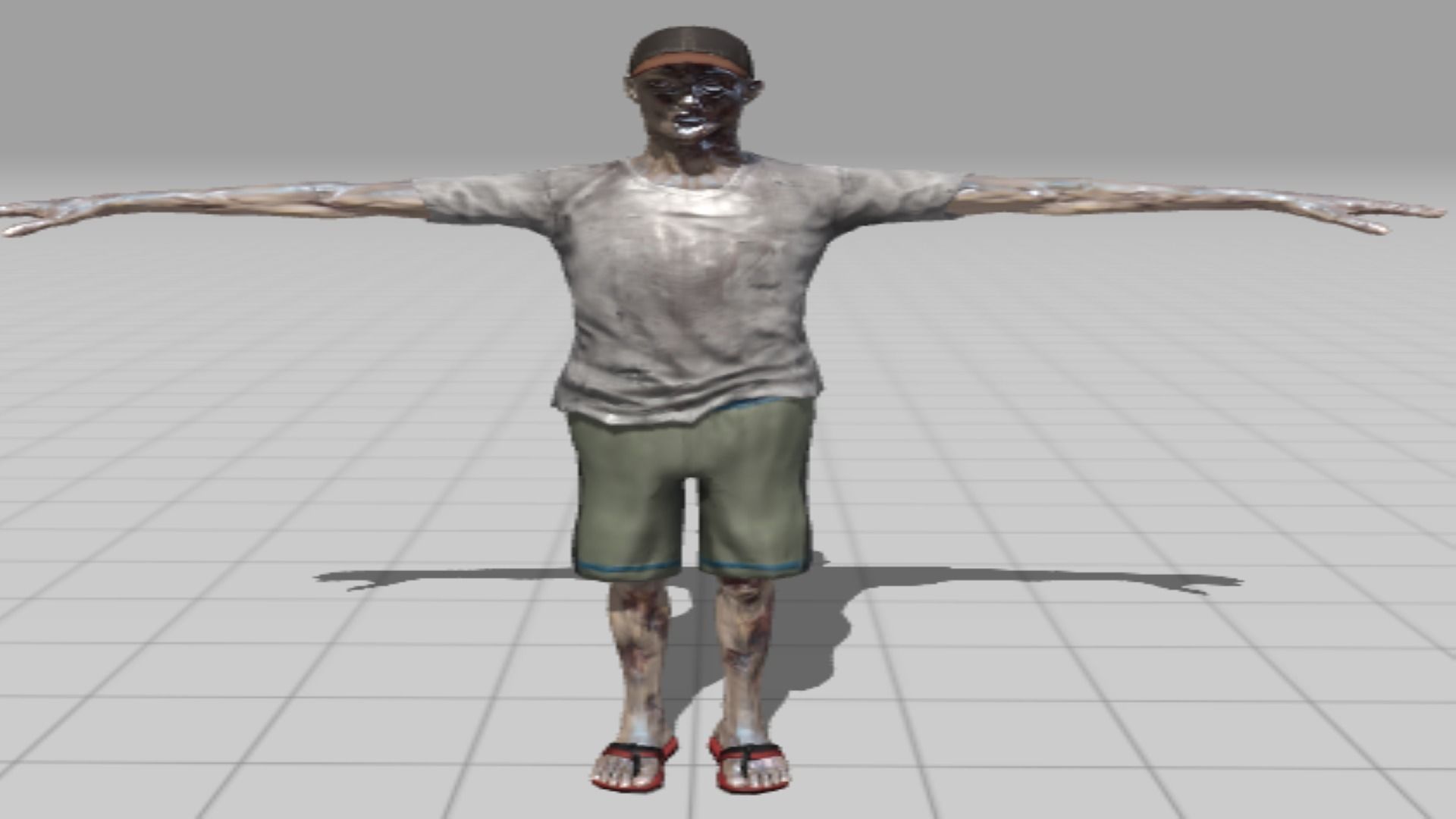 Zombi zombie Low-poly 3D model_3