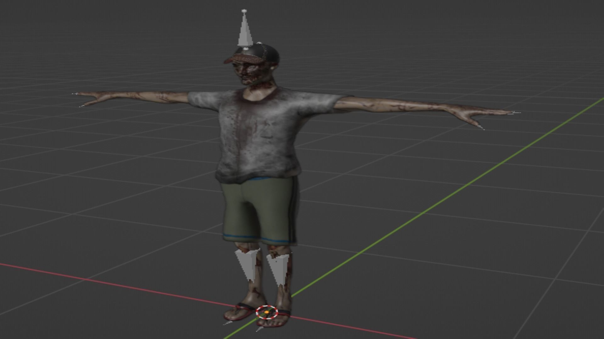 Zombi zombie Low-poly 3D model_6