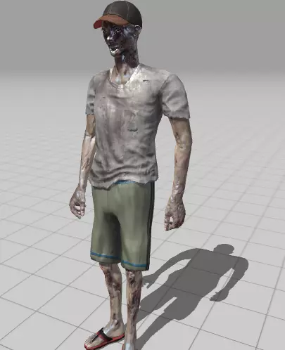 Zombi zombie Low-poly 3D model_0