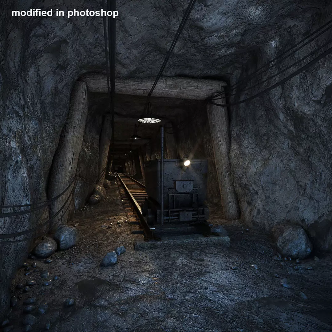 Underground Coal Mine 3D model_0