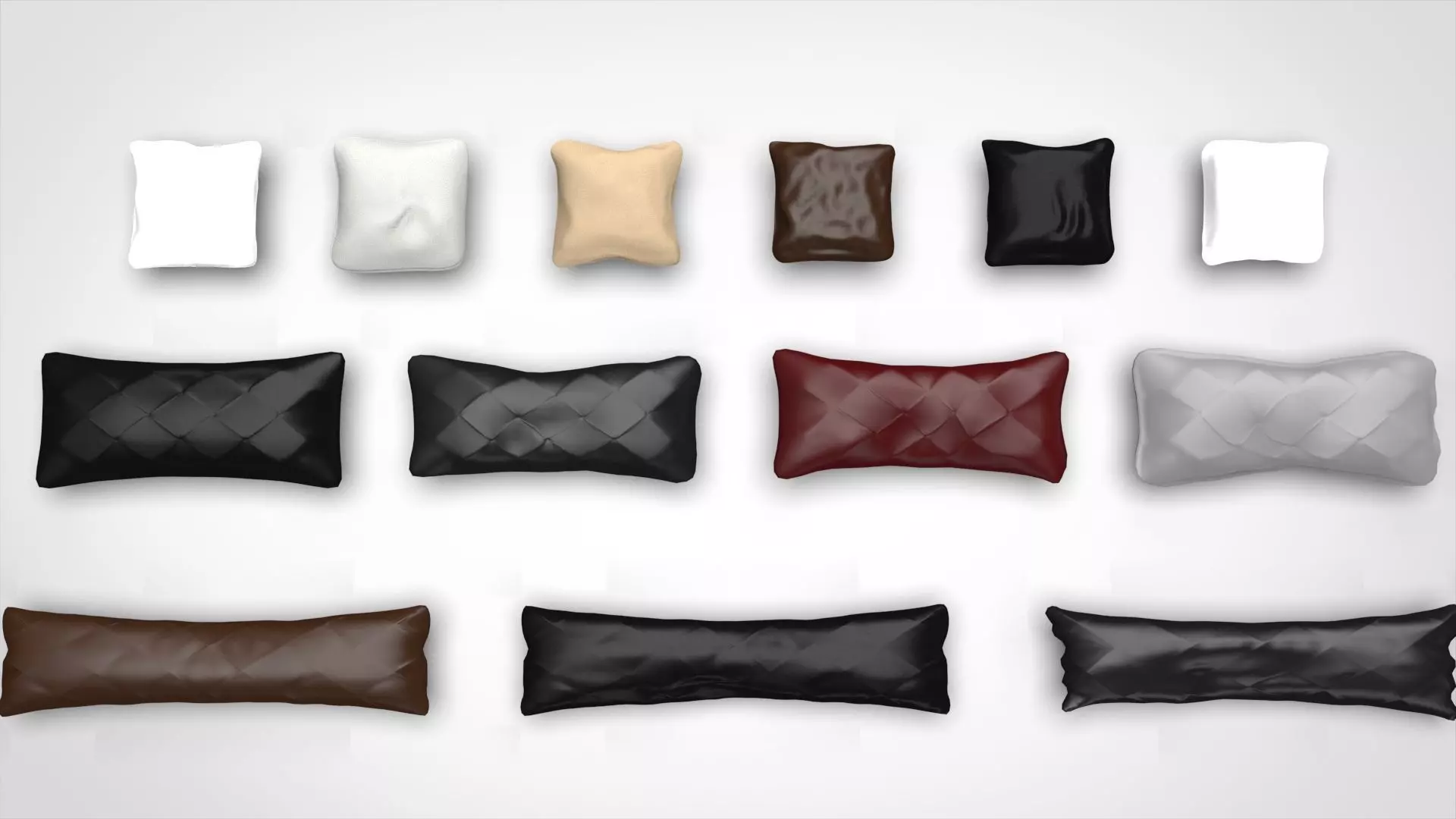 Modern Pillow Collection Low-poly 3D model_0