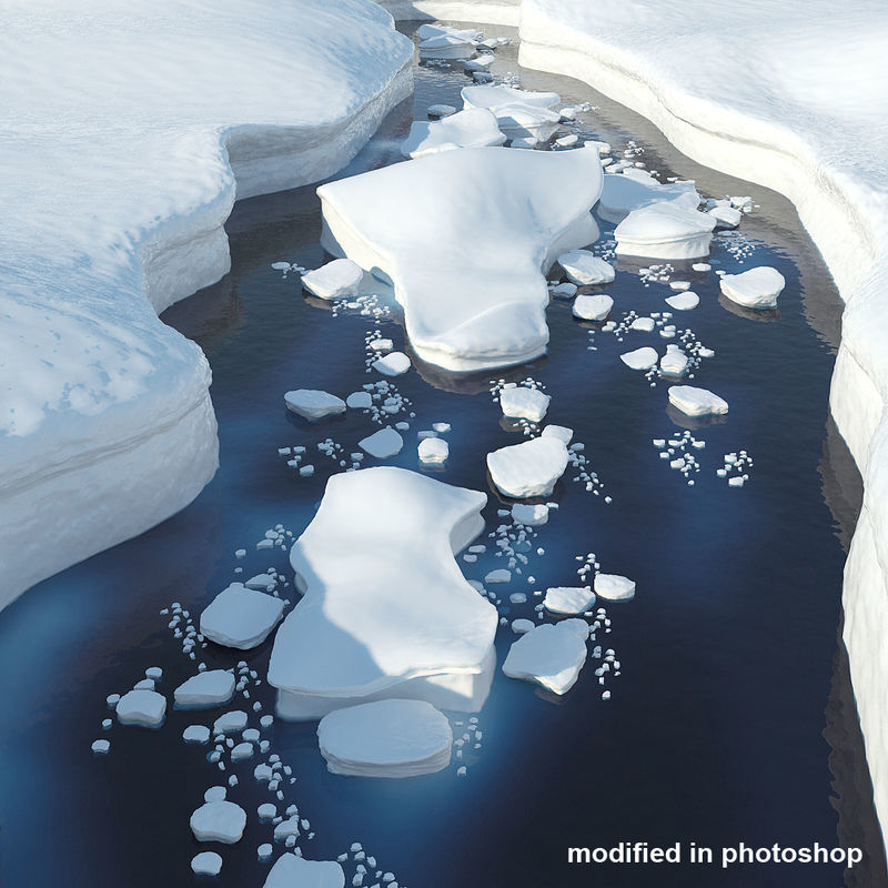 Iceberg landscape 3D model_8