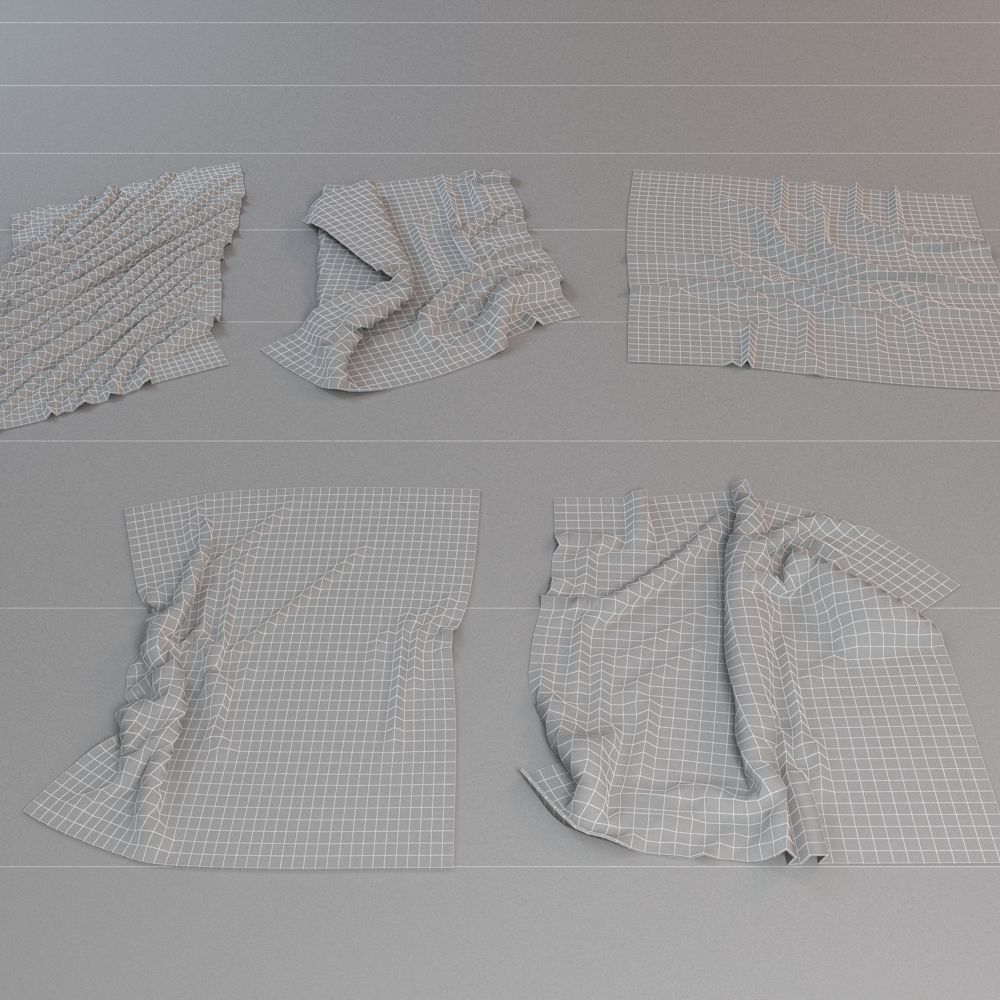 Towel Collection 1 set of paper 3D model_4