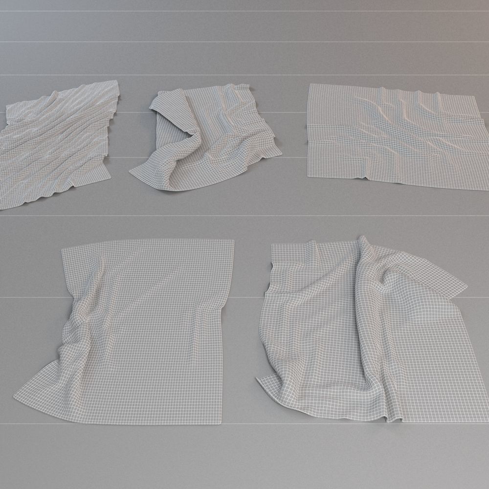 Towel Collection 1 set of paper 3D model_3