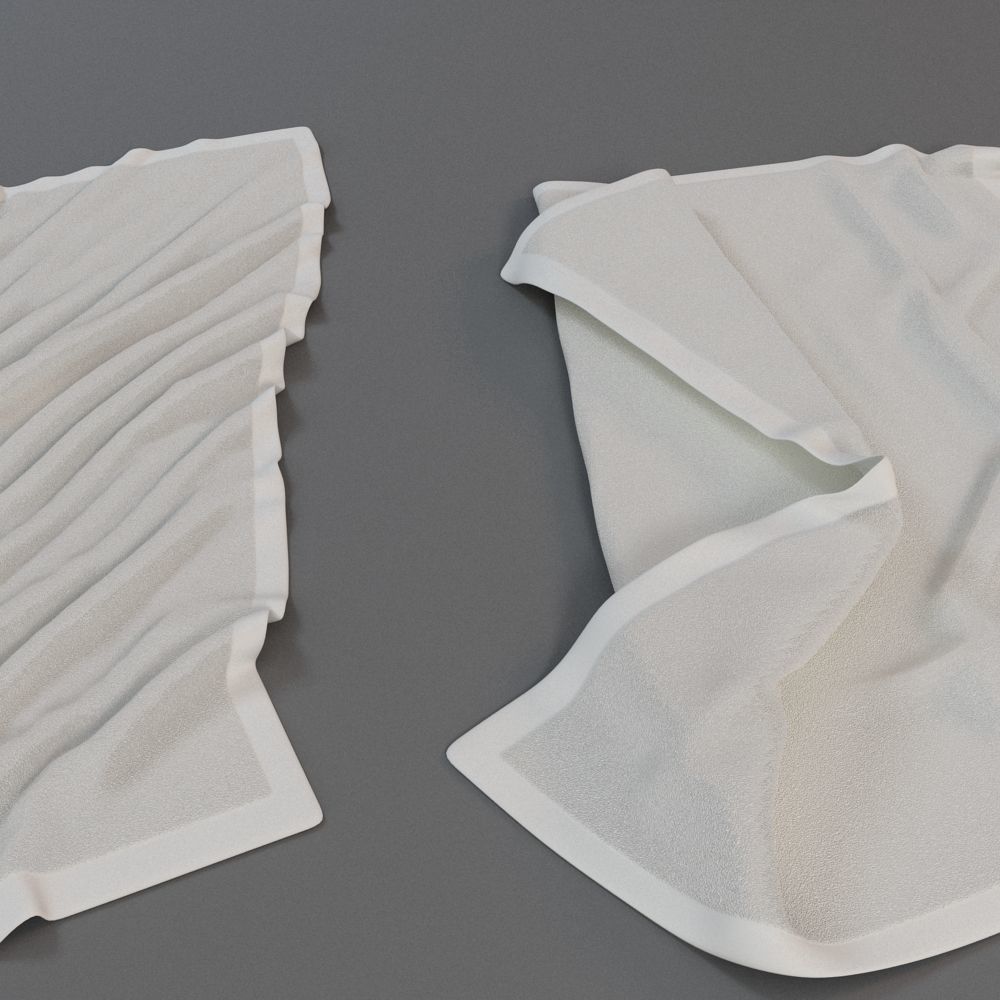 Towel Collection 1 set of paper 3D model_1