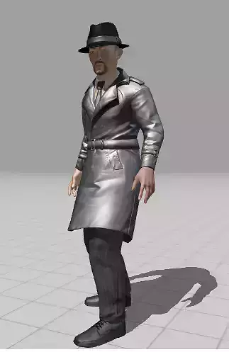 mafia detective Low-poly 3D model