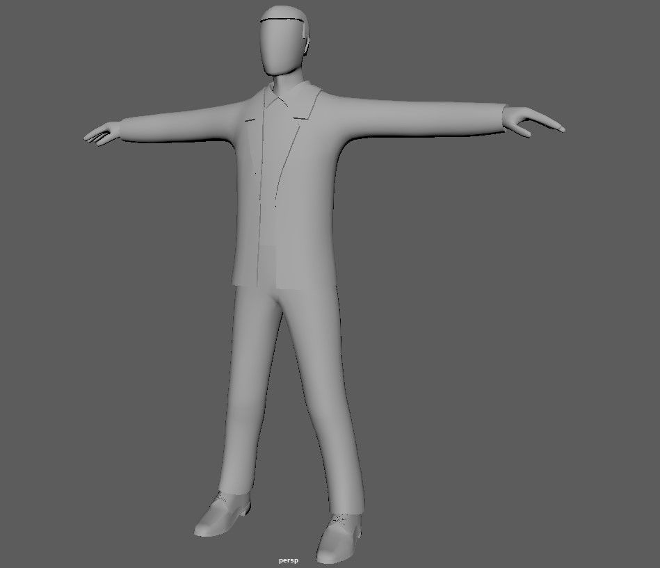 Basic male model 3D model_2