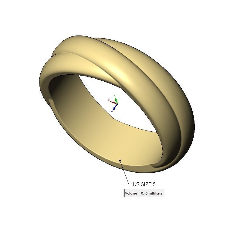 Overlapping rounded rings fashion band Us sizes 5to9 3D print model_9