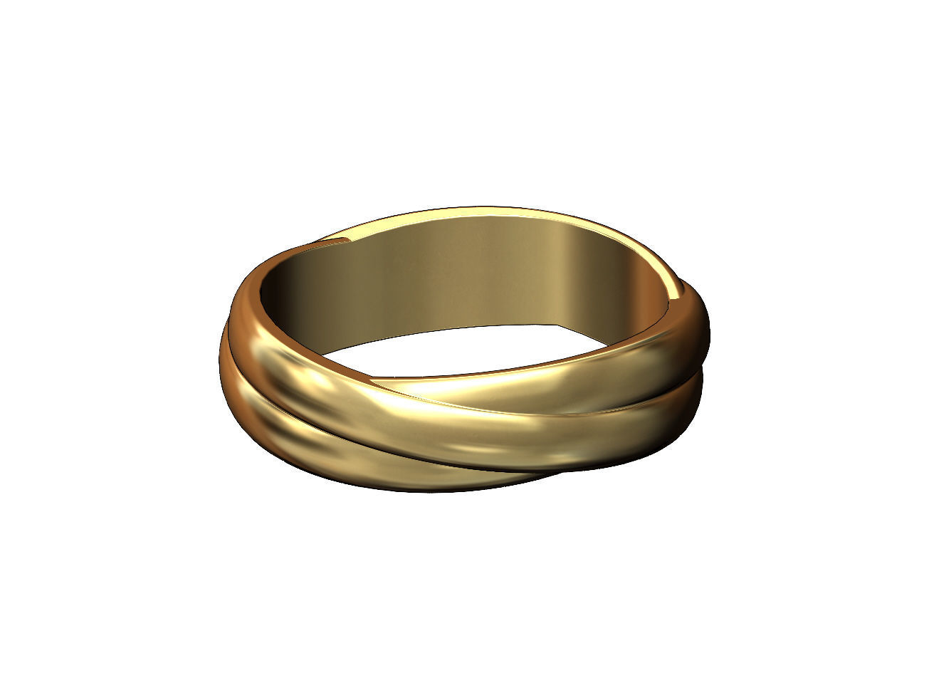 Overlapping rounded rings fashion band Us sizes 5to9 3D print model_3