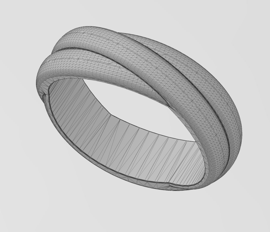 Overlapping rounded rings fashion band Us sizes 5to9 3D print model_13