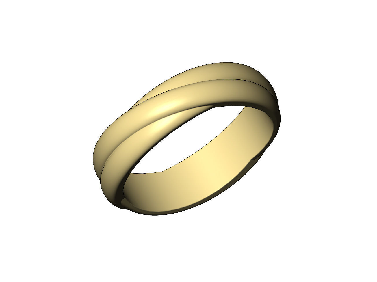 Overlapping rounded rings fashion band Us sizes 5to9 3D print model_4