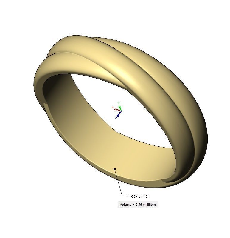 Overlapping rounded rings fashion band Us sizes 5to9 3D print model_10