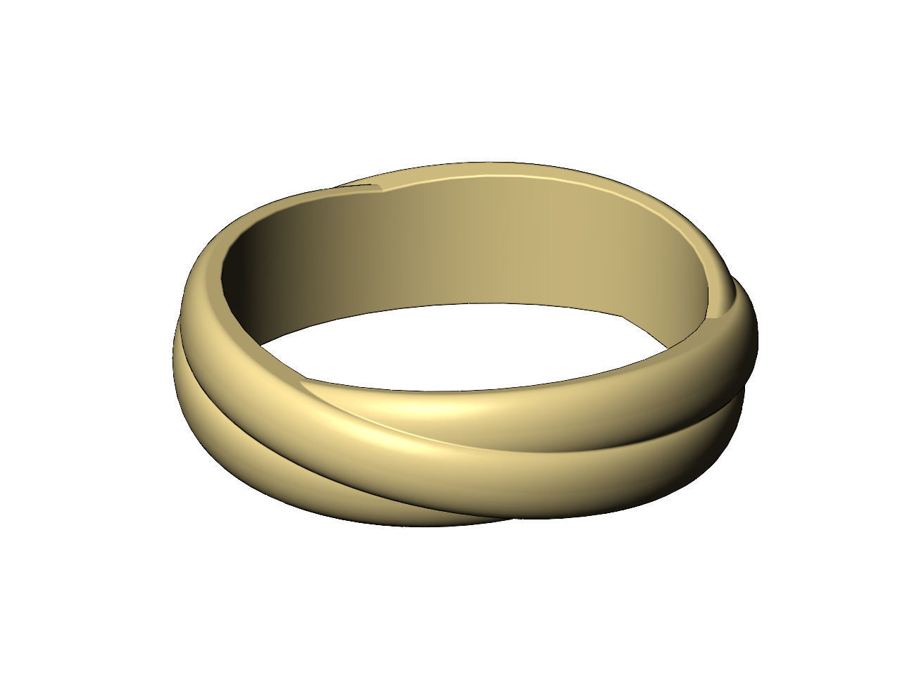 Overlapping rounded rings fashion band Us sizes 5to9 3D print model_8