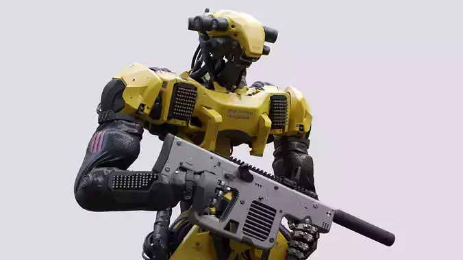 Robot Droid Unreal Unity Low-poly 3D model