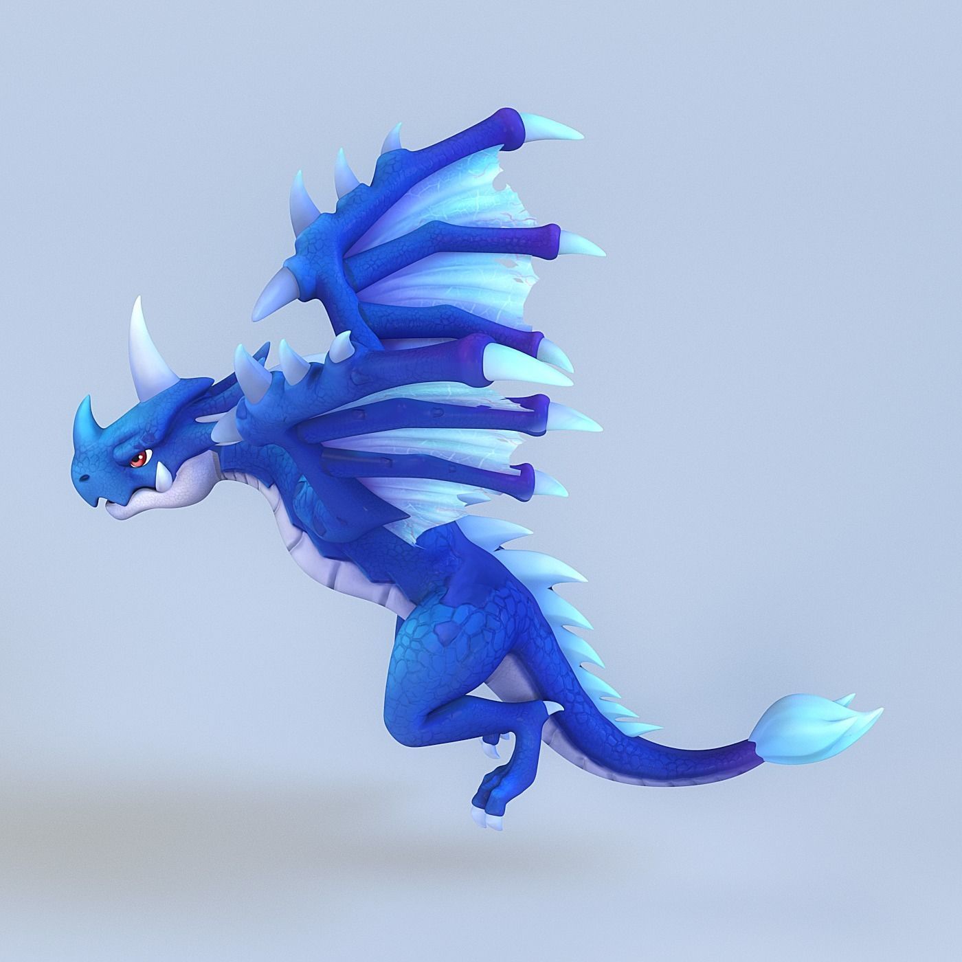 Cartoon Dragon Low-poly 3D model_4