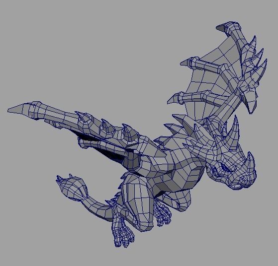 Cartoon Dragon Low-poly 3D model_6