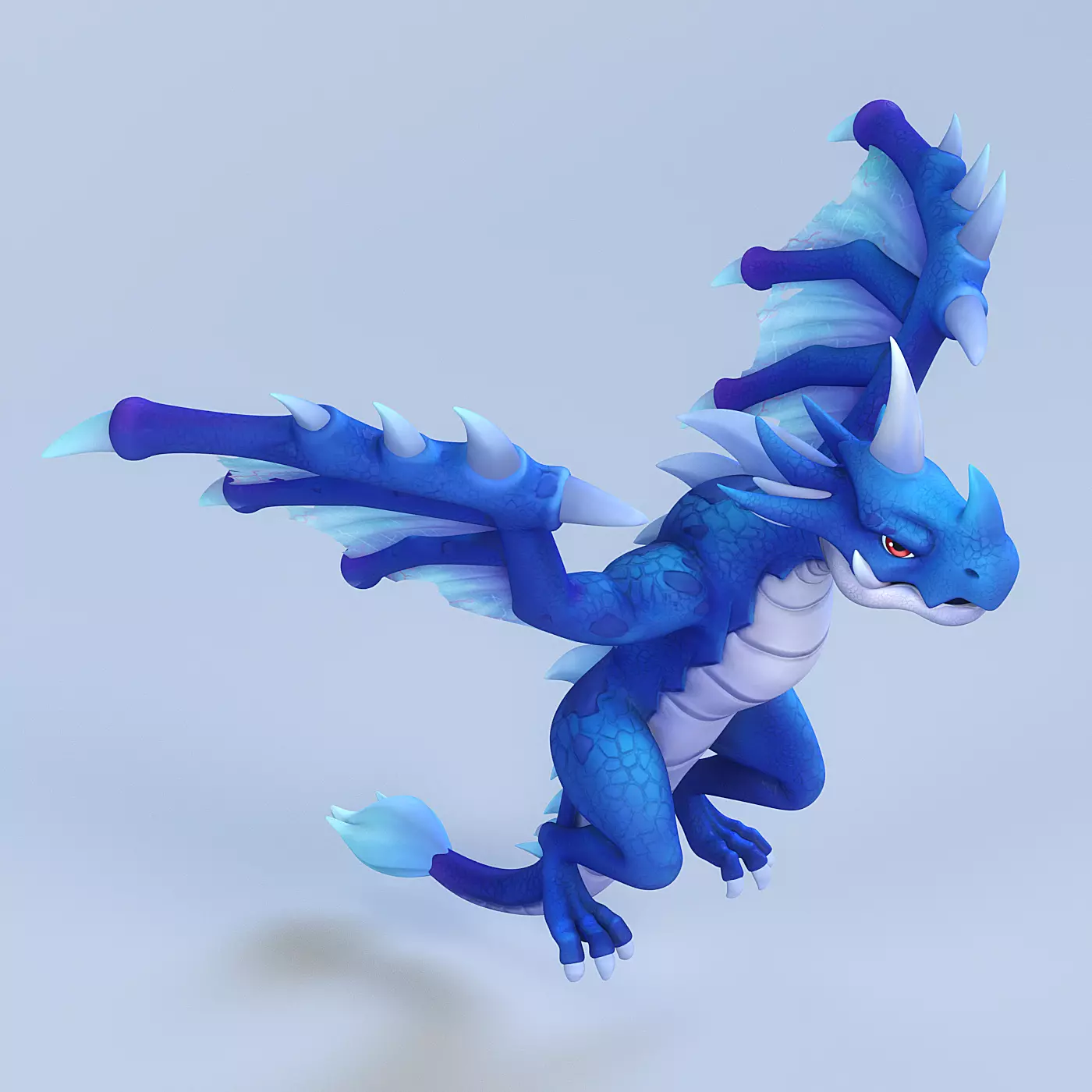Cartoon Dragon Low-poly 3D model_0