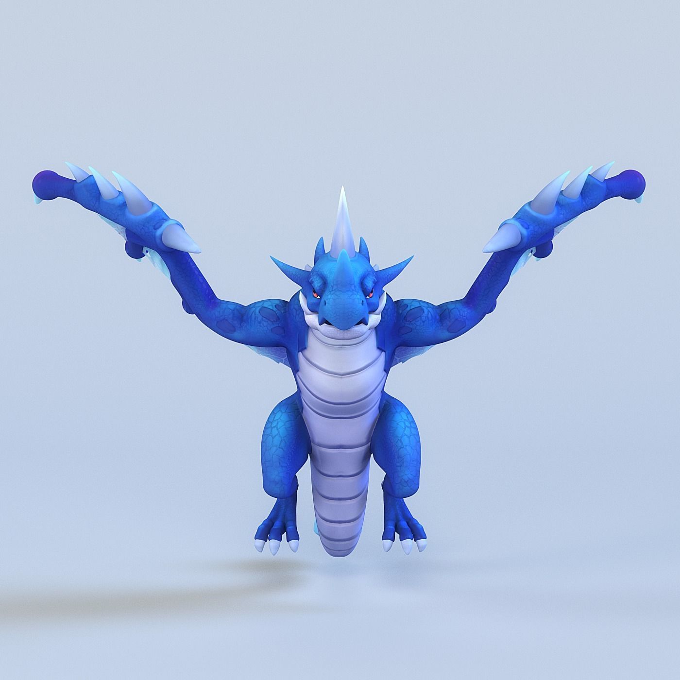 Cartoon Dragon Low-poly 3D model_1