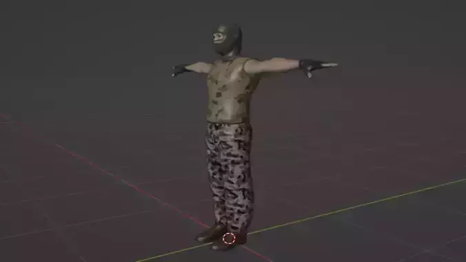 thief man in camouflage clothing