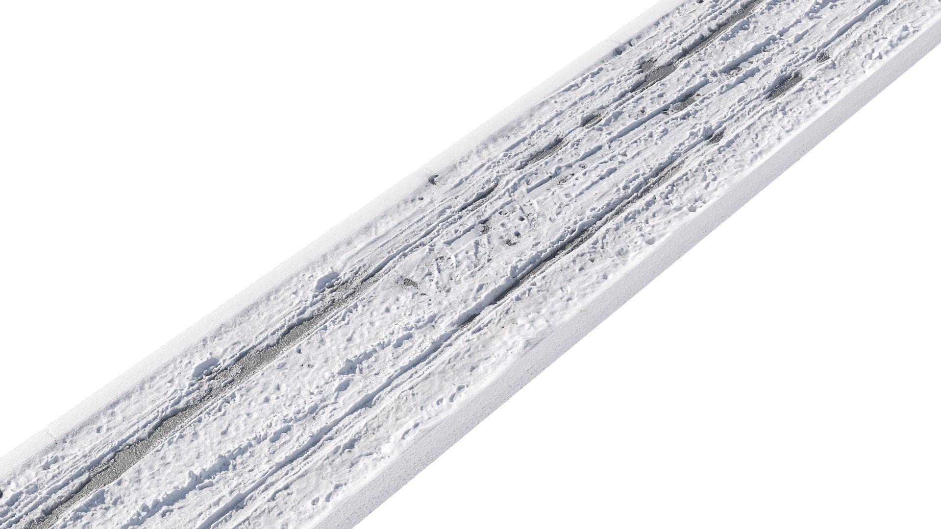 Snowy asphalt road 3D model_1