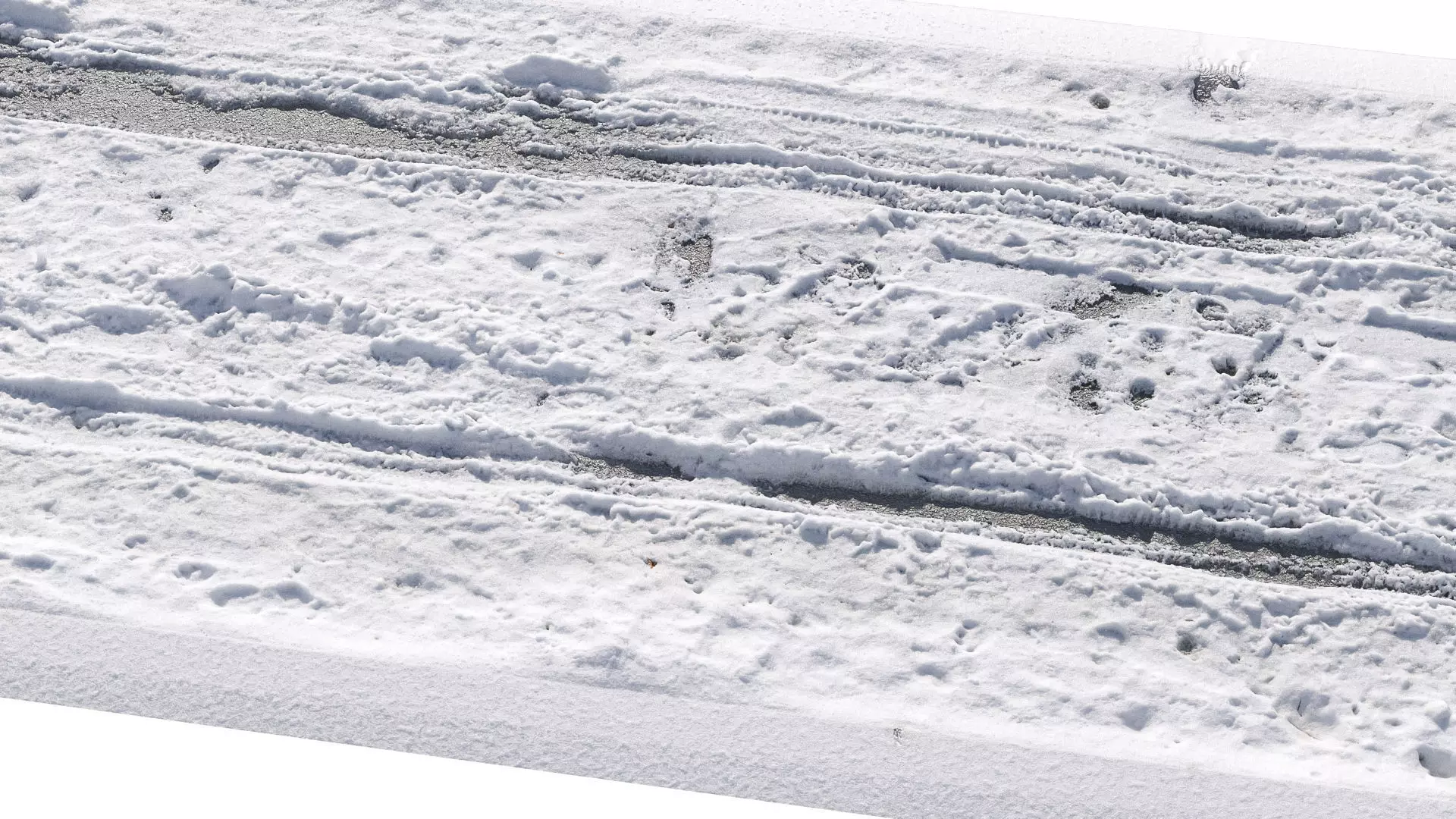 Snowy asphalt road 3D model_0