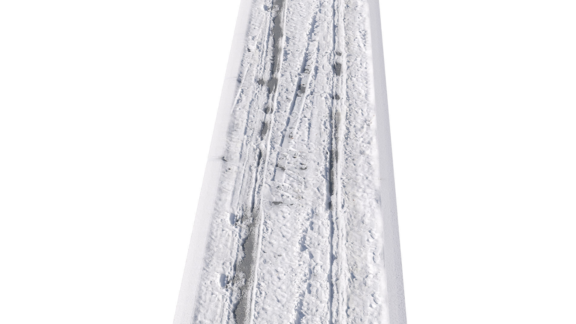 Snowy asphalt road 3D model_2