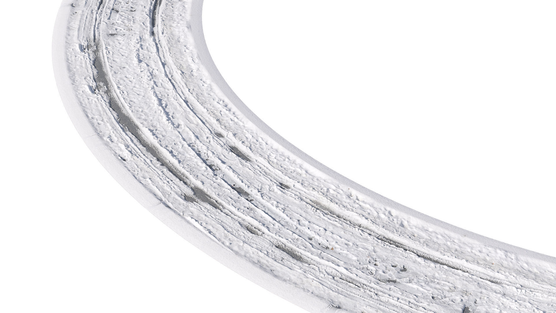 Snowy asphalt road 3D model_3