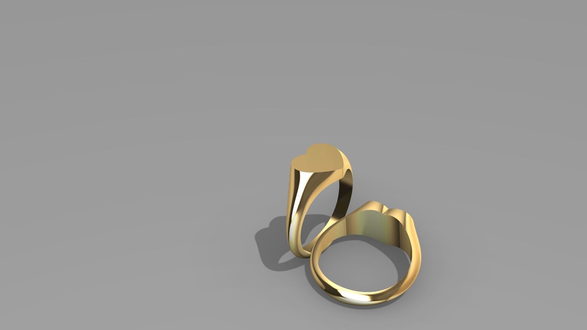 Signet Ring heart 3D print model_6