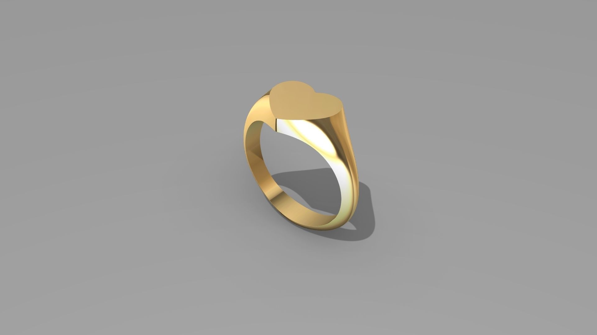 Signet Ring heart 3D print model_2