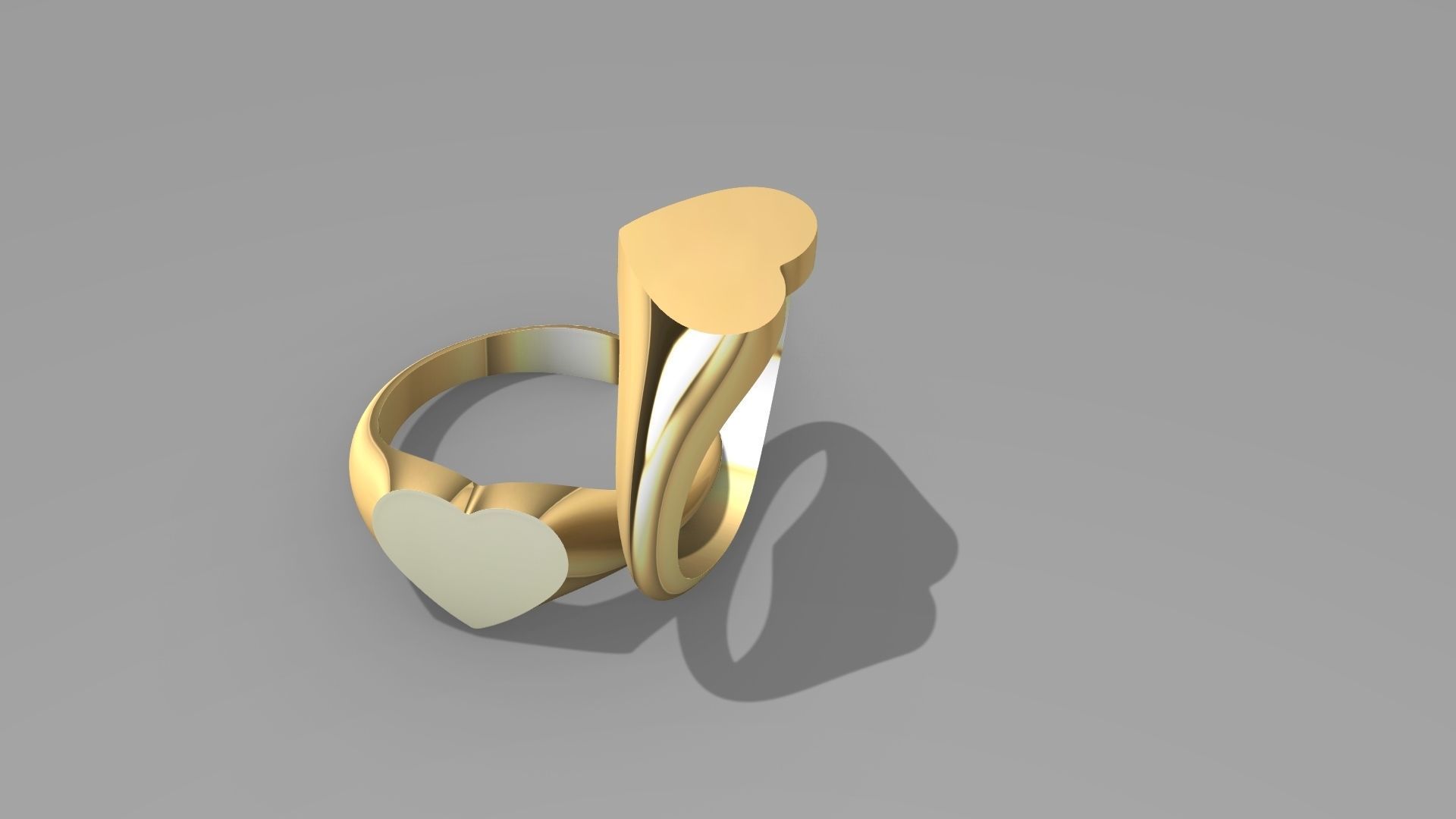 Signet Ring heart 3D print model_9