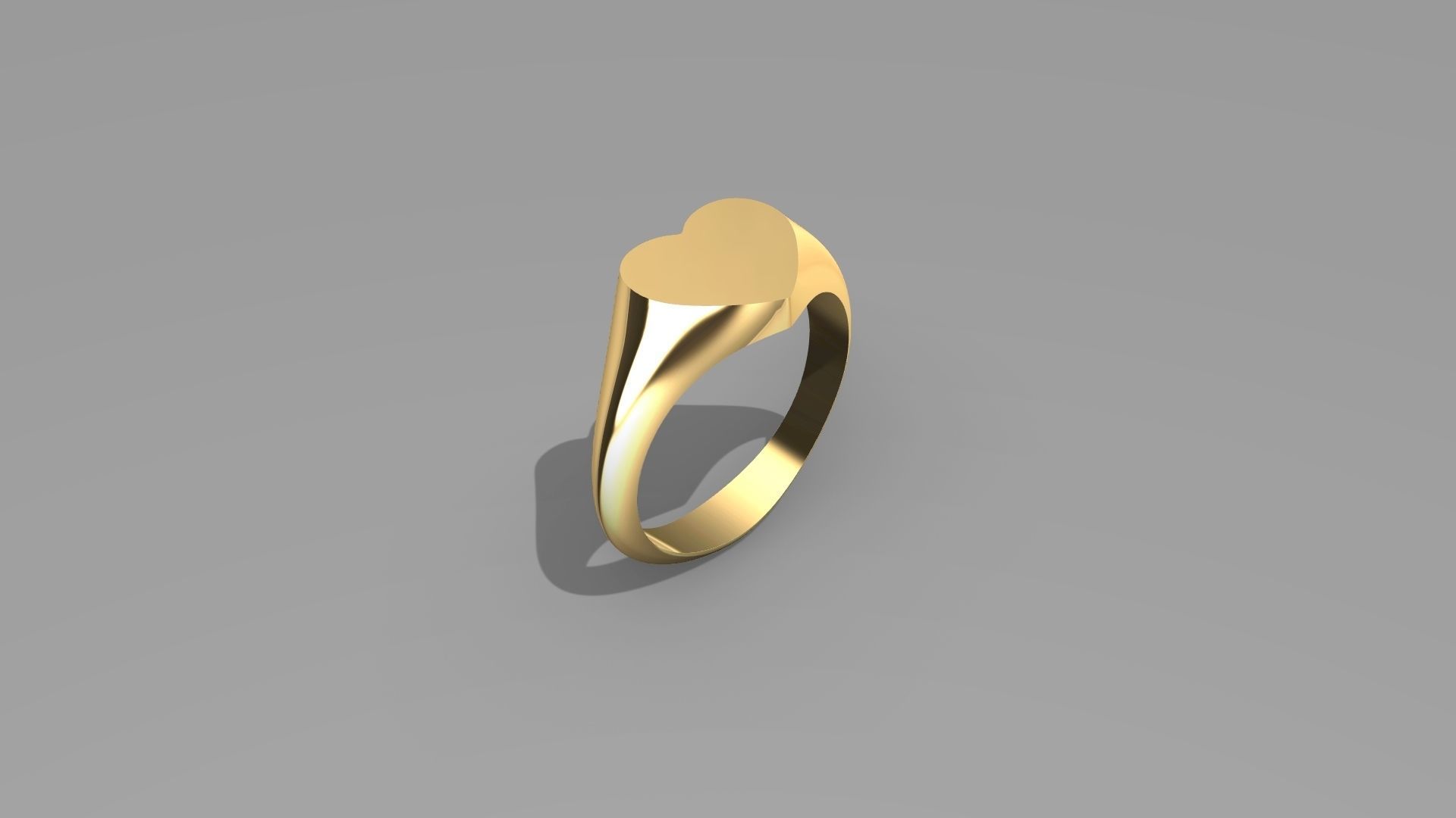 Signet Ring heart 3D print model_8
